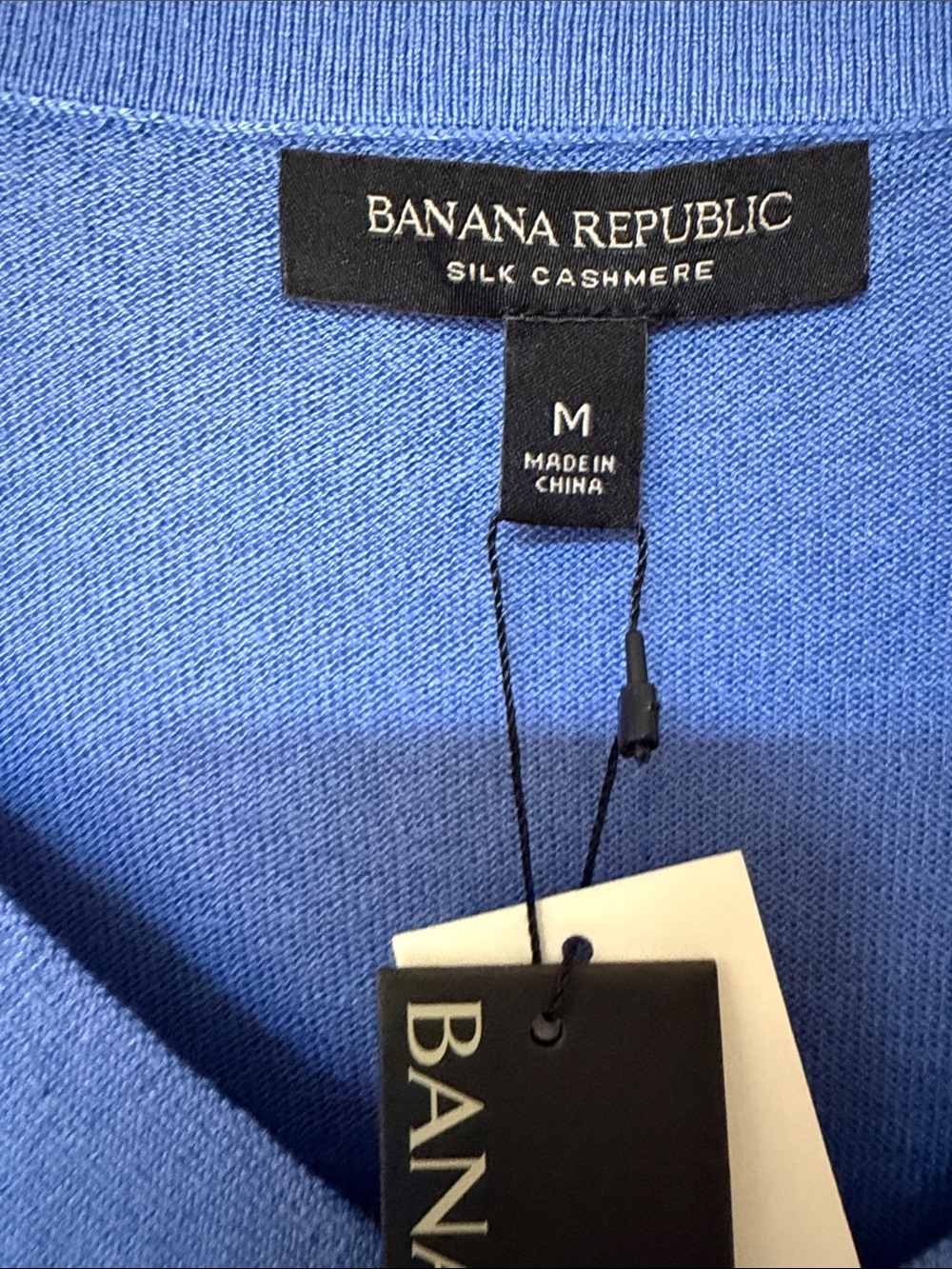 Banana republic Royal blue V neck Silk Cashmere sweater s M - Picture 2 of 4